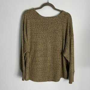 Anthropologie Textured Olive Knit Top Size 1X